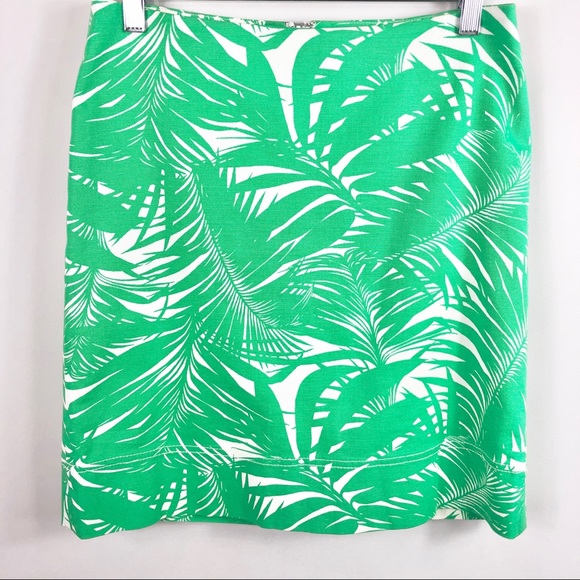 Talbots Green Palm Leaf Skirt Size 2 - Picture 4 of 7
